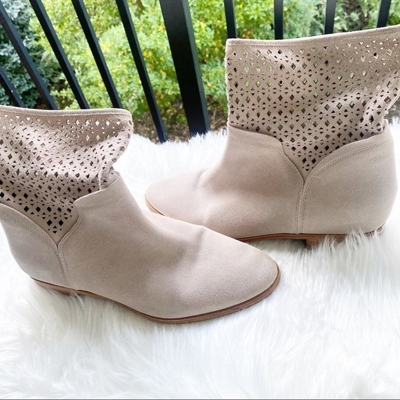 MICHAEL MICHAEL KORS Sunny Suede Perforated Bootie Buff Beige, Size 10 - Picture 7 of 14
